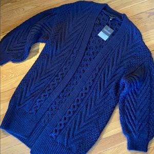 Topshop Cable Knit Duster Cardigan Sweater